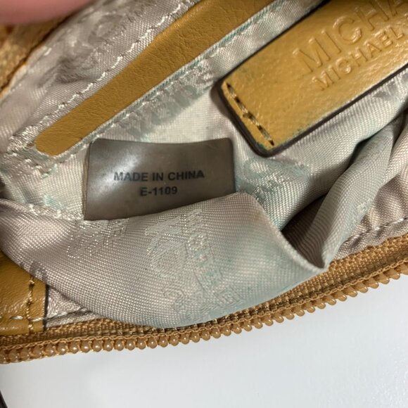 MICHAEL KORS Signature MK Logo Jacquard Leather Trim Wristlet Handbag Clutch - Picture 10 of 11